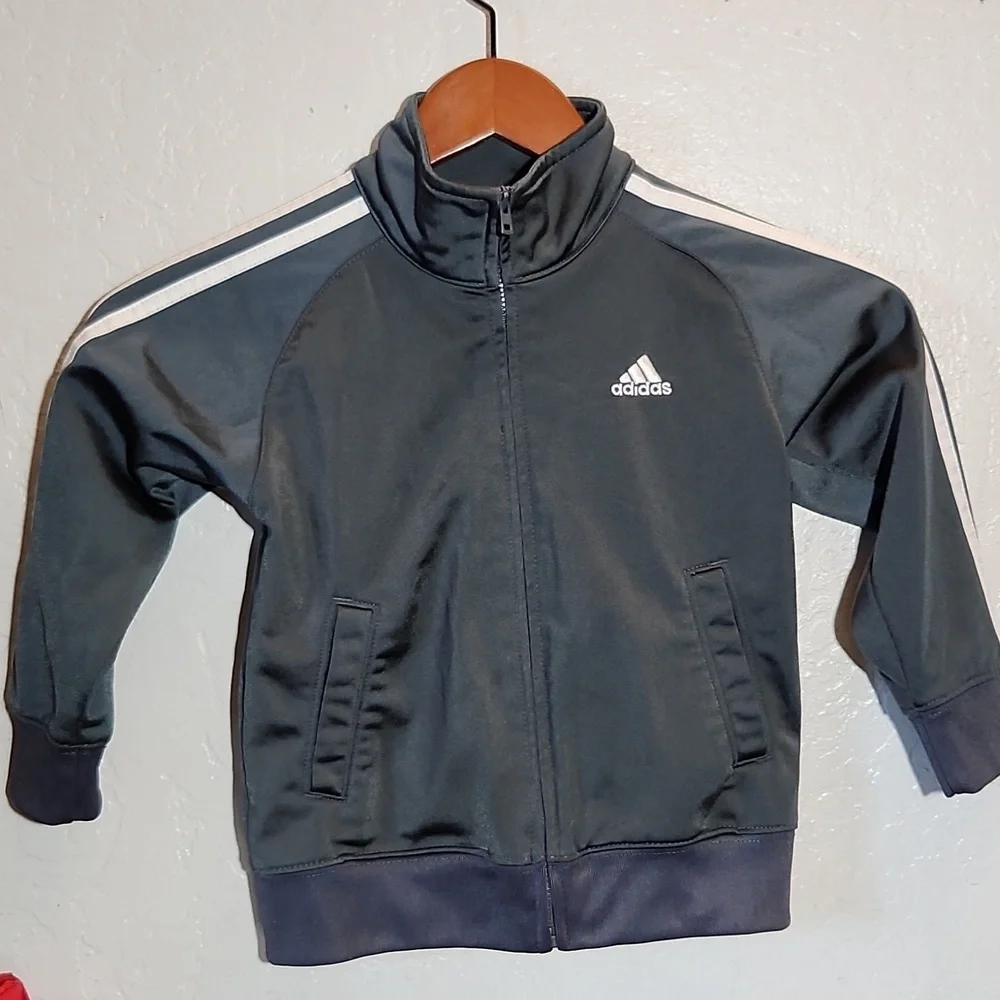 ADIDAS Zip Up Track Jacket Embroidered 3 Stripe 4T